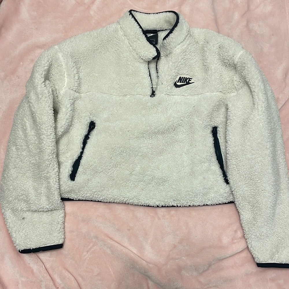 White Nike Fleece pullover